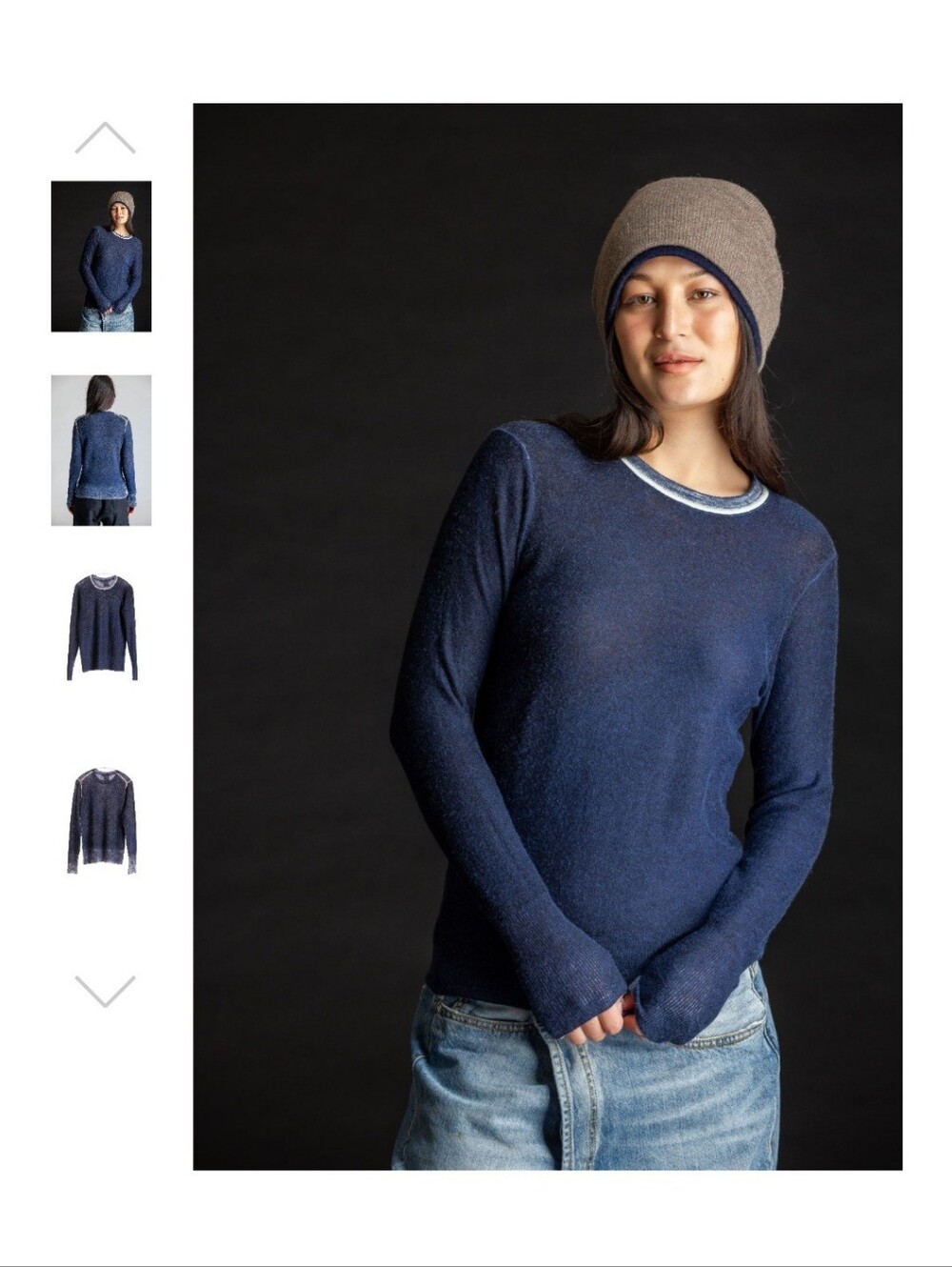 Paychi Guh Dark Gray Slim Fit Cashmere Sweater – Size Small